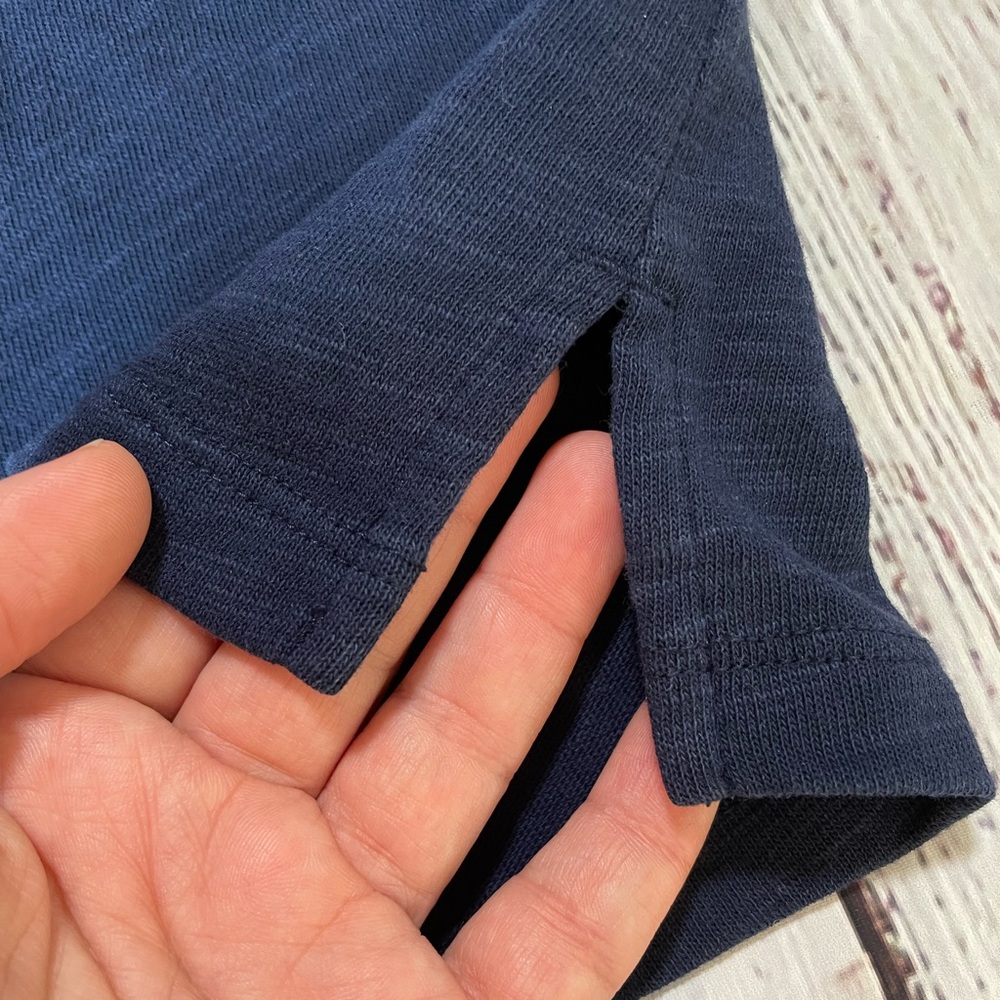 LOFT Navy Blue cap sleeve v-neck top. Size M. - Picture 6 of 10